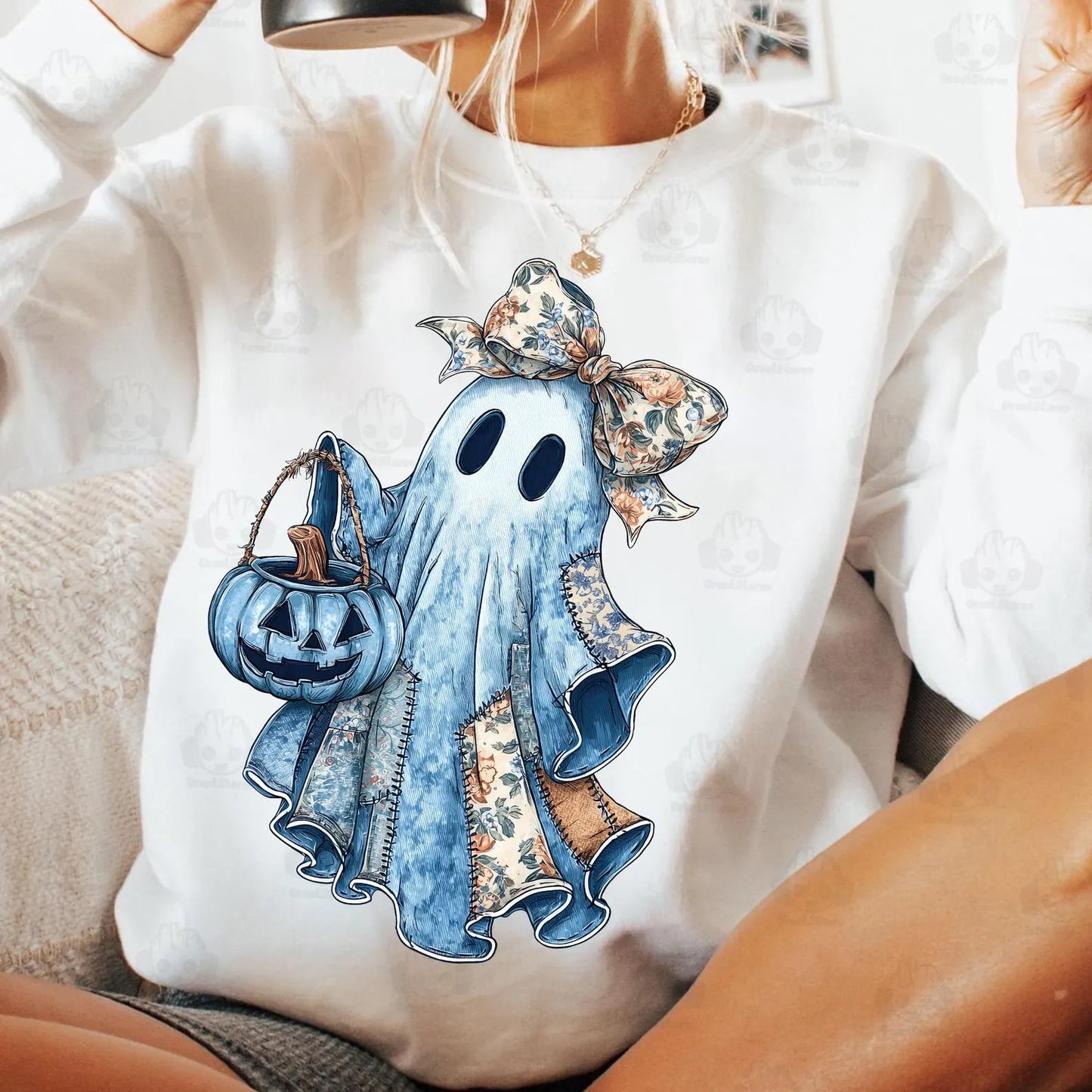 Denim Patchwork Ghost - Adult Sizes